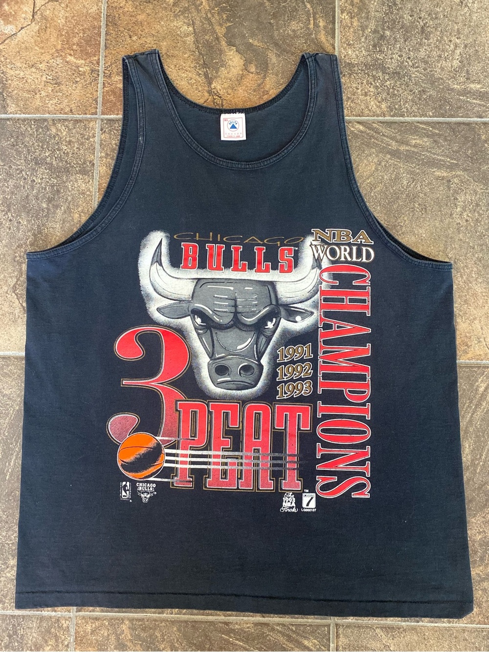 1993 VINTAGE NBA CHICAGO BULLS WORLD CHAMPIONS TANK TOP TEE unisex